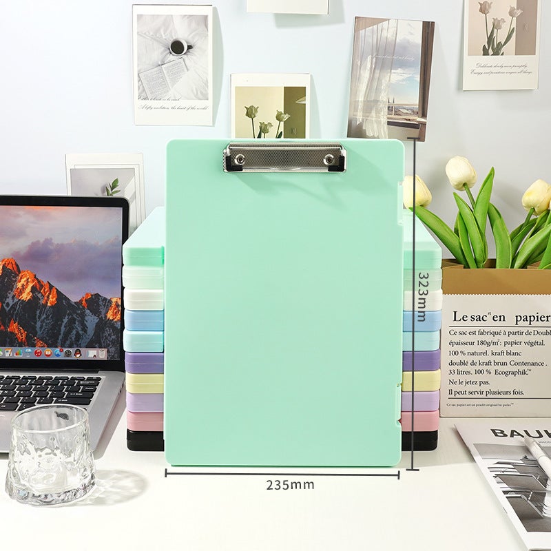 File Storage Box Board Holder Macaron Color Multi-Functional Large Capacity Plastic Office Documents Data Storage Box Can Be Approved - Image 1